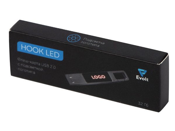 USB 2.0- флешка на 32 Гб c подсветкой логотипа «Hook LED» - USB 2.0- флешка на 32 Гб c подсветкой логотипа «Hook LED»