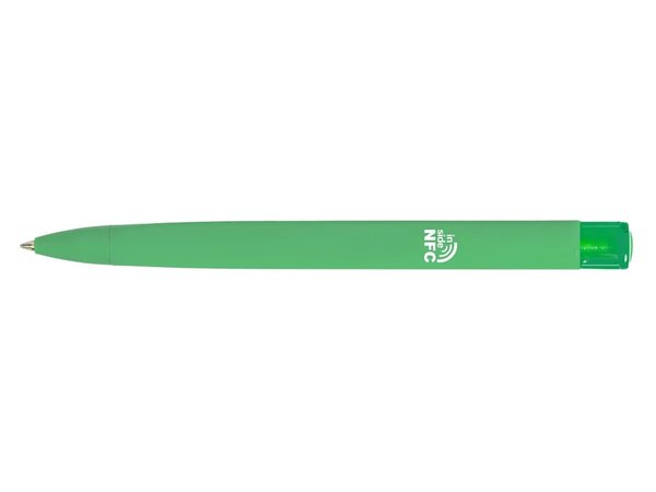 Ручка пластиковая шариковая трехгранная «Trinity K transparent Gum» soft-touch с чипом передачи информации NFC - Ручка пластиковая шариковая трехгранная «Trinity K transparent Gum» soft-touch с чипом передачи информации NFC