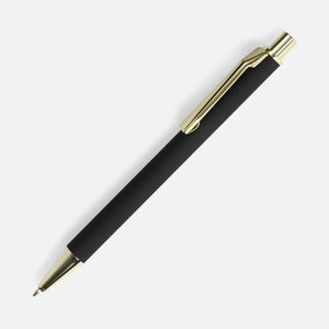 ручка шариковая lobby soft touch gold, черная