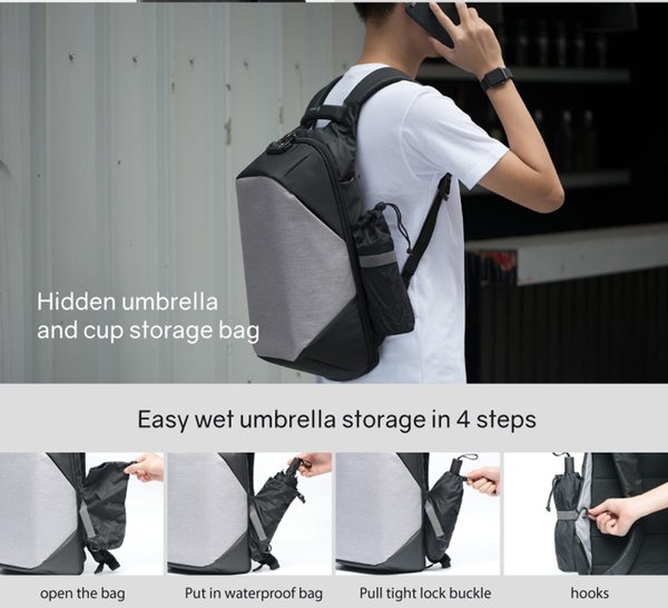 Рюкзак KORIN ClickPack 46х34х16 см, черный - Рюкзак KORIN ClickPack 46х34х16 см, черный/серый