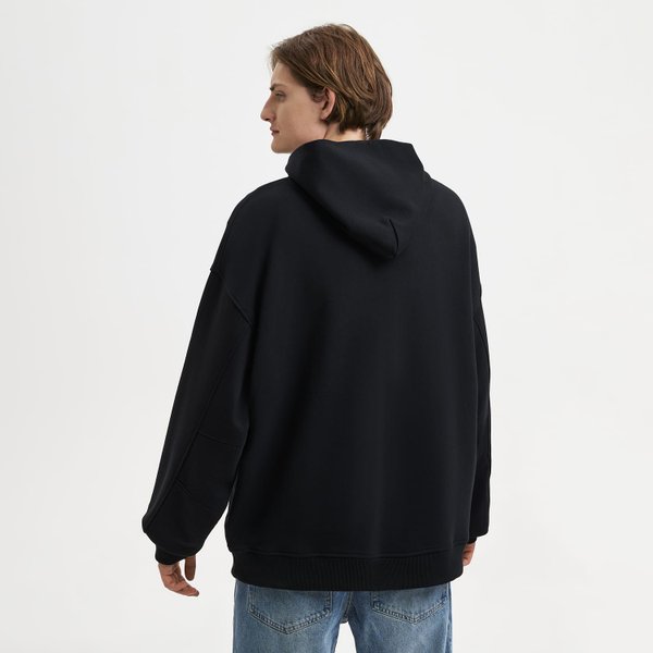 Худи оверсайз унисекс Фьюжн (Fusion), черный, размер 3XL/4XL