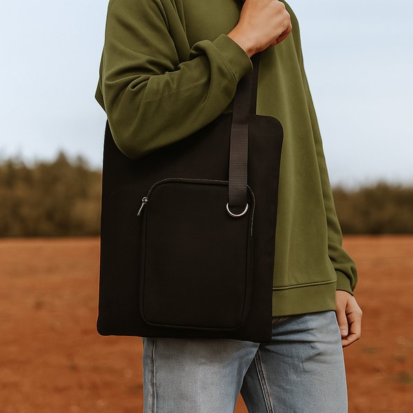 Шоппер Superbag Pocket, с внутренним креплением (карабин) и чехлом для мелочей - Шоппер Superbag Pocket, с внутренним креплением (карабин) и чехлом для мелочей (черный)