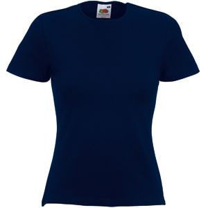 Футболка женская LADY FIT CREW NECK T 210 - Футболка "Lady-Fit Crew Neck T", глубокий темно-синий_XL, 95% х/б, 5% эластан, 210 г/м2