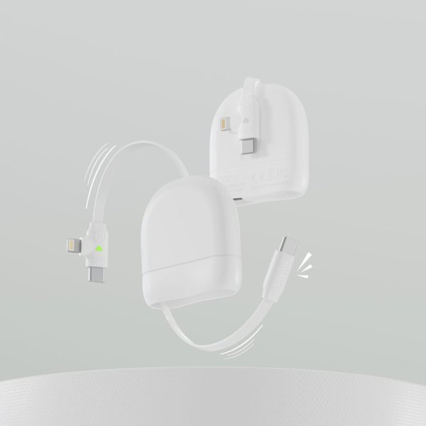 Кабель Xoopar ICE-R с ретрактором 2 в 1, разъёмы USB-C и Lightning, 60 Вт - Кабель Xoopar ICE-R с ретрактором 2 в 1, разъёмы USB-C и Lightning, 60 Вт