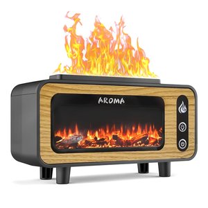 светодиодный usb увлажнитель-аромадиффузор vintage fireplace, коричневый