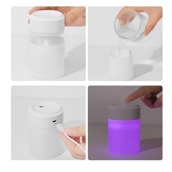 Светодиодный USB увлажнитель Lumi-Humi, белый - Светодиодный USB увлажнитель Lumi-Humi, белый