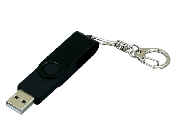 USB 2.0- флешка промо на 64 Гб с поворотным механизмом и однотонным металлическим клипом - USB 2.0- флешка промо на 64 Гб с поворотным механизмом и однотонным металлическим клипом