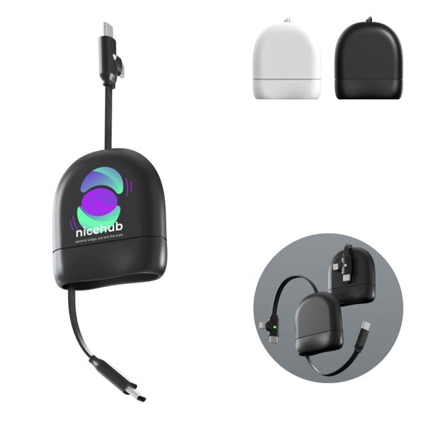 Кабель Xoopar ICE-R с ретрактором 2 в 1, разъёмы USB-C и Lightning, 60 Вт - Кабель Xoopar ICE-R с ретрактором 2 в 1, разъёмы USB-C и Lightning, 60 Вт