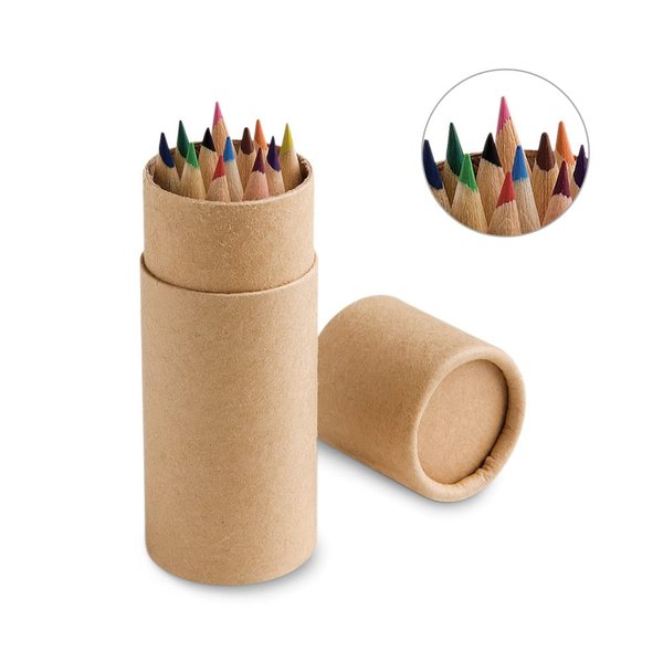 Пенал CYLINDER с 12 цветными карандашами - Пенал CYLINDER с 12 цветными карандашами