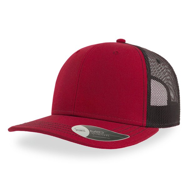 Бейсболка SONIC, 6 клиньев, пластиковая застежка - Бейсболка "SONIC", 6 клиньев, пласт. застежка, бордовый/черный, осн.ткань, 100% хлопок, 280 г/м2