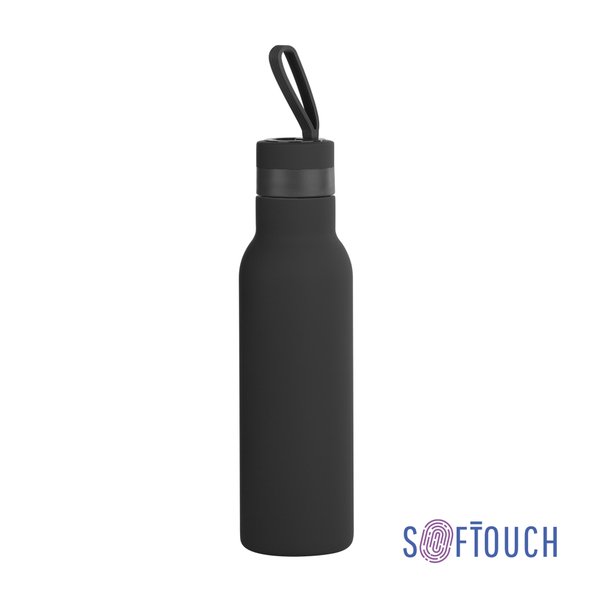 Бутылка для воды "Фитнес" 700 мл, покрытие soft touch - Бутылка для воды "Фитнес" 700 мл, покрытие soft touch черный