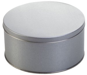 коробка pragmax m, круглая, серебристая