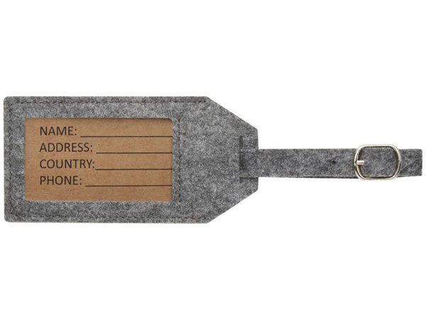 Багажная бирка из RPET-фетра «Tie» - Багажная бирка из RPET-фетра «Tie»