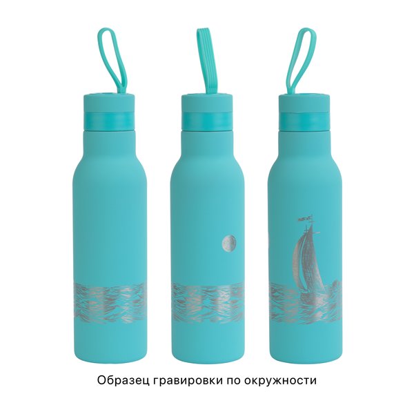 Бутылка для воды "Фитнес" 700 мл, покрытие soft touch - Бутылка для воды "Фитнес" 700 мл, покрытие soft touch бирюзовый