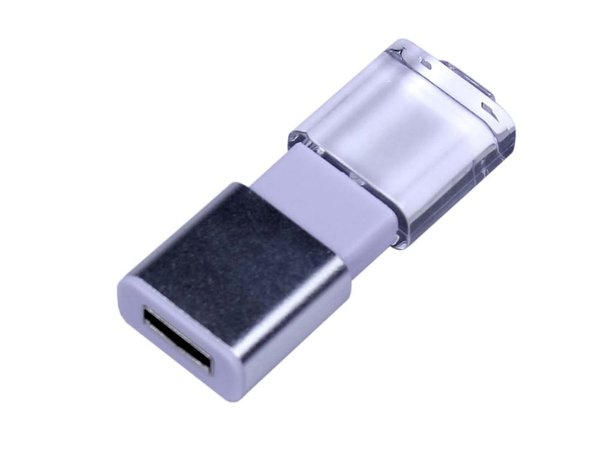 USB 2.0- флешка промо на 16 Гб прямоугольной формы, выдвижной механизм - USB 2.0- флешка промо на 16 Гб прямоугольной формы, выдвижной механизм