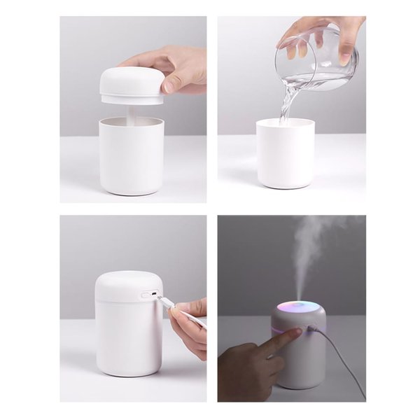 Светодиодный USB увлажнитель Aroma - Светодиодный USB увлажнитель Aroma, белый