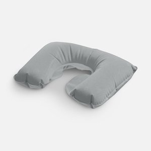 надувная подушка под шею в чехле sleep, темно-серая