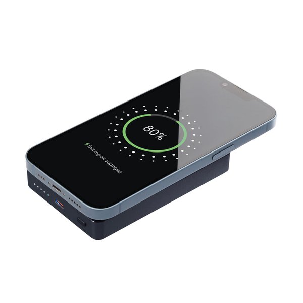 Внешний аккумулятор Атлантис Плюс PD (Atlantis PD Plus) 10000mAh с функцией беспроводной зарядки 15W, синий