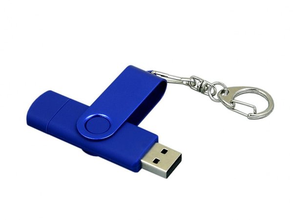 USB 2.0- флешка на 32 Гб с поворотным механизмом и дополнительным разъемом Micro USB - USB 2.0- флешка на 32 Гб с поворотным механизмом и дополнительным разъемом Micro USB