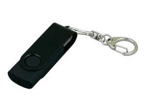 usb 2.0- флешка промо на 64 гб с поворотным механизмом и однотонным металлическим клипом