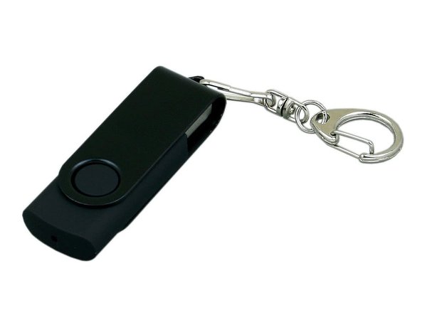 USB 2.0- флешка промо на 64 Гб с поворотным механизмом и однотонным металлическим клипом - USB 2.0- флешка промо на 64 Гб с поворотным механизмом и однотонным металлическим клипом