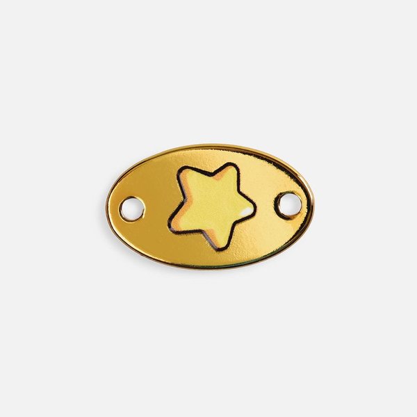 Шильдик металлический Alfa Oval, золотистый