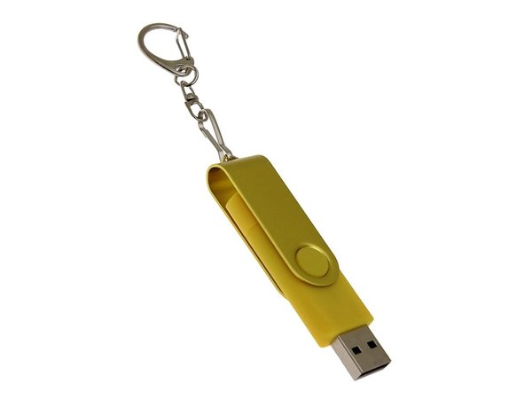 USB 2.0- флешка на 8 Гб с поворотным механизмом и дополнительным разъемом Type-C - USB 2.0- флешка на 8 Гб с поворотным механизмом и дополнительным разъемом Type-C