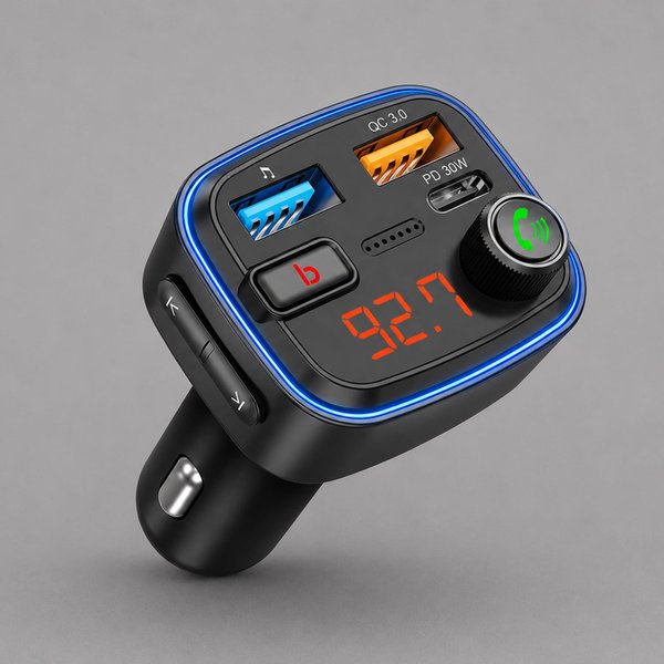 FM-трансмиттер Wave Pro, QC/PD, LED, 48Вт, ENC, Bass boost - FM-трансмиттер Wave Pro, QC/PD, LED, 48Вт, ENC, Bass boost