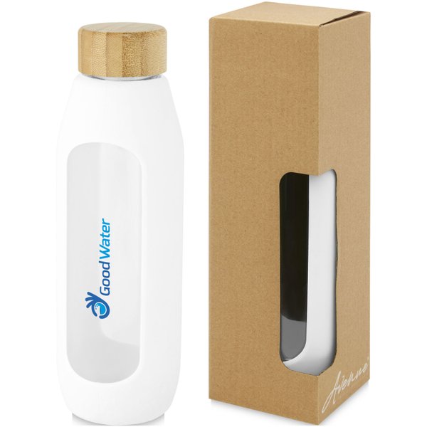 Бутылка из боросиликатного стекла Tidan 600 мл с силиконовым держателем - Бутылка из боросиликатного стекла Tidan 600 мл с силиконовым держателем
