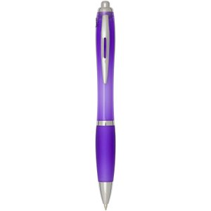 шариковая ручка nash rcs из переработанного пластика с цветным корпусом и грипом (синяя паста)