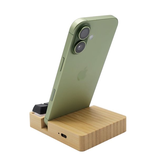Беспроводное зарядное устройство ClickPad (10W) в виде подставки для телефона, с клавишами анти-стресс - Беспроводное зарядное устройство ClickPad (10W) в виде подставки для телефона, с клавишами анти-стресс, черный