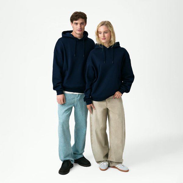 Худи релакс унисекс Баланс (Balance), с начесом, синий, размер 3XL/4XL