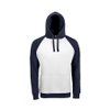 Толстовка "Seattle", белый/темно-синий_2XL, 80% х/б, 20% п/э, 280 м/г2