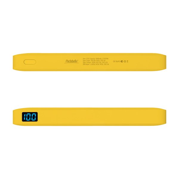 Внешний аккумулятор с подсветкой Анкор Плюс PD (Ancor PD Plus) 10000 mAh, желтый