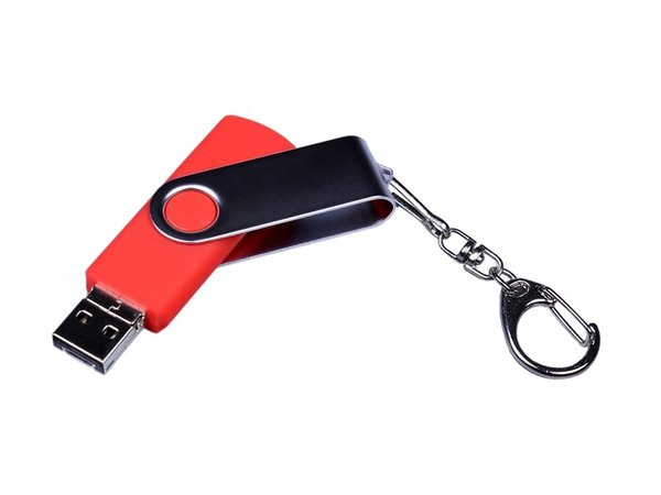 USB 2.0/micro USB/Type-C- флешка на 32 Гб c поворотным механизмом - USB 2.0/micro USB/Type-C- флешка на 32 Гб c поворотным механизмом
