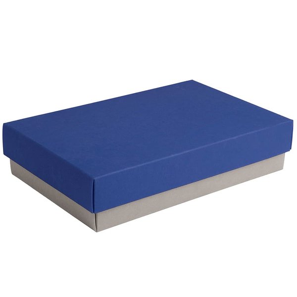 Коробка подарочная CRAFT BOX размер 17,5 x 11,5 x 4 см - Коробка подарочная CRAFT BOX, 17,5*11,5*4 см, серый, синий, картон 350 гр/м2