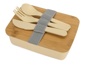 ланч-бокс «lunch» из пшеничного волокна с бамбуковой крышкой