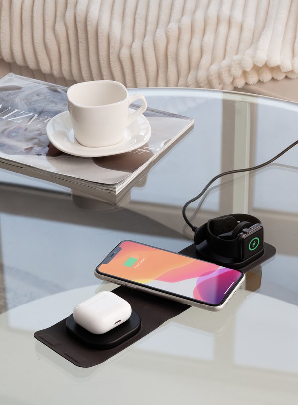 Складная беспроводная (15W) зарядная станция "Magic Case" с MagSafe для смартфона, часов и наушников - Складная беспроводная (15W) зарядная станция "Magic Case" с MagSafe для смартфона, часов и наушников черный
