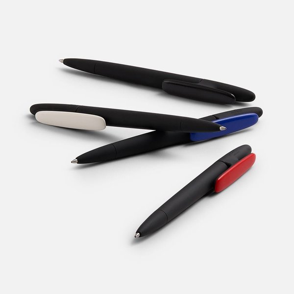 Ручка шариковая Prodir DS5 TRR-P Soft Touch, черная с синим