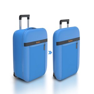чемодан складной rollink aura 55x40x20 см, 2 колеса, синий