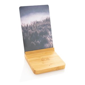 док-станция для беспроводной зарядки с фоторамкой bamboo, 5 вт