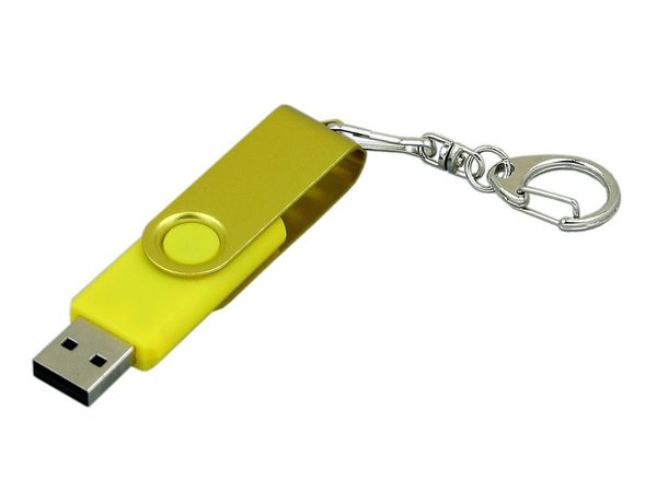 USB 2.0- флешка промо на 32 Гб с поворотным механизмом и однотонным металлическим клипом - USB 2.0- флешка промо на 32 Гб с поворотным механизмом и однотонным металлическим клипом