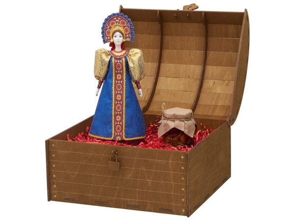 Подарочный набор: кукла фарфоровая, мёд с гецким орехом - Подарочный набор: кукла фарфоровая, мёд с гецким орехом