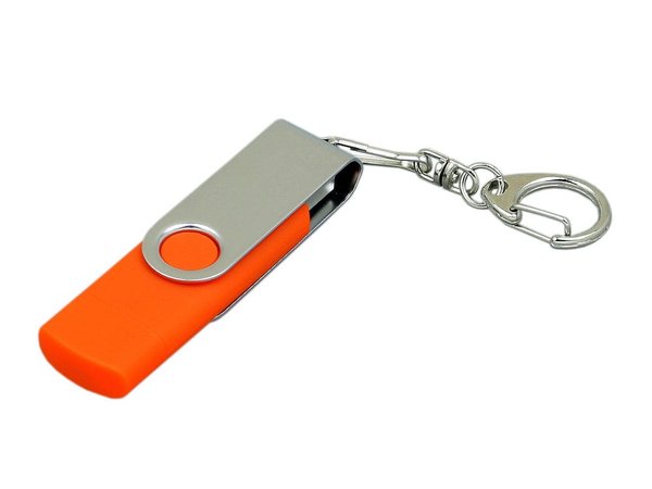 USB 2.0- флешка на 32 Гб с поворотным механизмом и дополнительным разъемом Micro USB - USB 2.0- флешка на 32 Гб с поворотным механизмом и дополнительным разъемом Micro USB