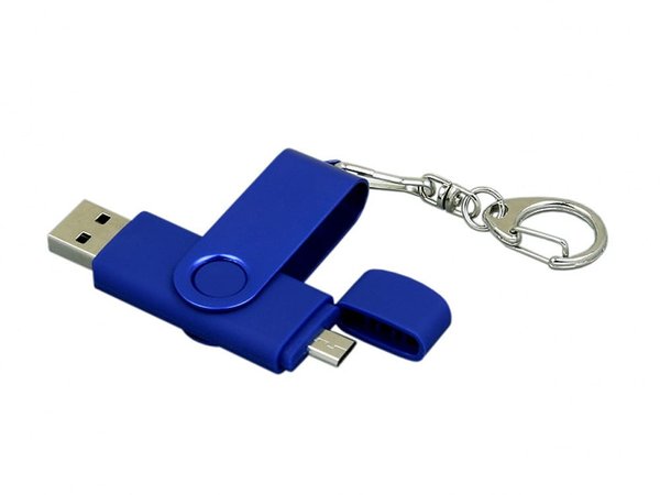 USB 2.0- флешка на 32 Гб с поворотным механизмом и дополнительным разъемом Micro USB - USB 2.0- флешка на 32 Гб с поворотным механизмом и дополнительным разъемом Micro USB
