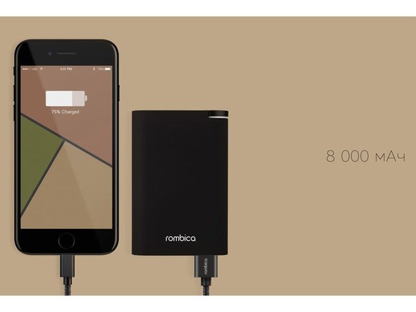 Внешний аккумулятор «NEO Alfa Black», 8000mAh - Внешний аккумулятор «NEO Alfa Black», 8000mAh