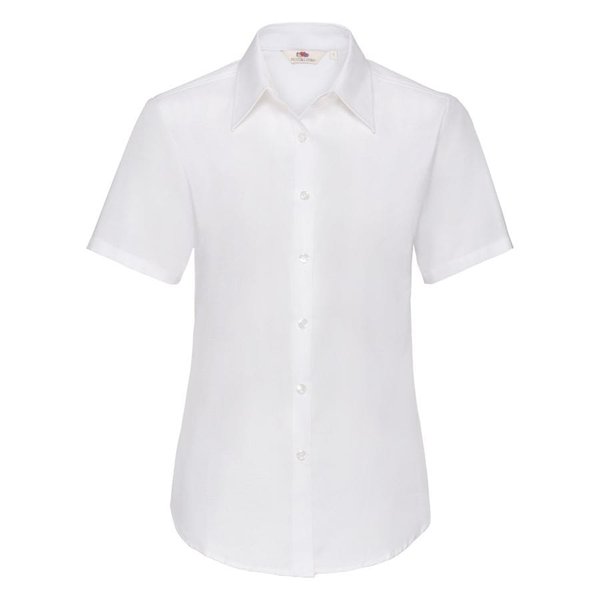Рубашка женская SHORT SLEEVE OXFORD SHIRT LADY-FIT 130 - Рубашка "Lady-Fit Short Sleeve Oxford Shirt", белый_XS, 70% х/б, 30% п/э, 130 г/м2