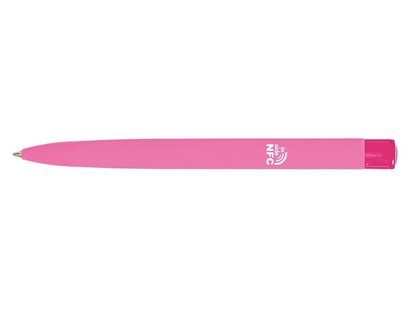 Ручка пластиковая шариковая трехгранная «Trinity K transparent Gum» soft-touch с чипом передачи информации NFC - Ручка пластиковая шариковая трехгранная «Trinity K transparent Gum» soft-touch с чипом передачи информации NFC