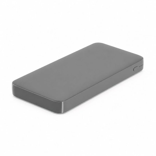 Внешний аккумулятор Polus, 10000 Mah, софт-тач покрытие - Внешний аккумулятор Polus, 10000 Mah, софт-тач покрытие, серый