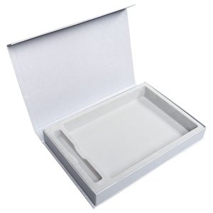коробка silk с ложементом под ежедневник 15х21 см и ручку, ver.2, серая